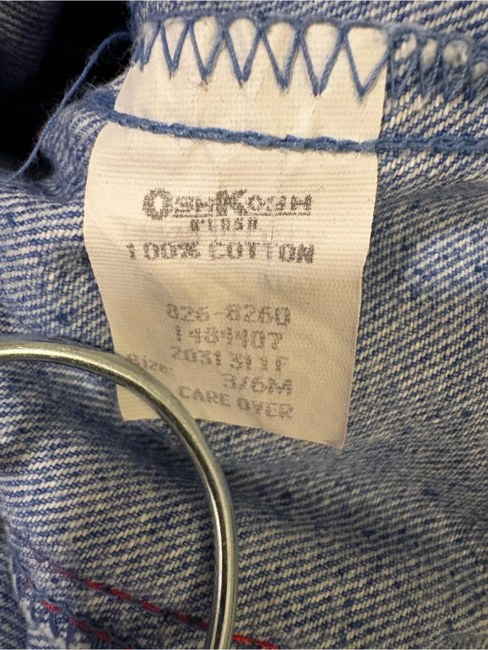 OshKosh B'gosh Vestbak Light Blue Denim Train Trim Overalls Size 3-6 Months